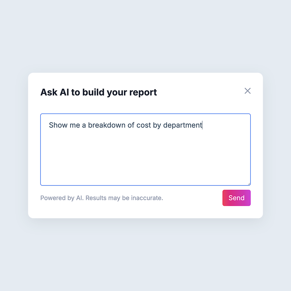 Asking Subble to build a report in plain English