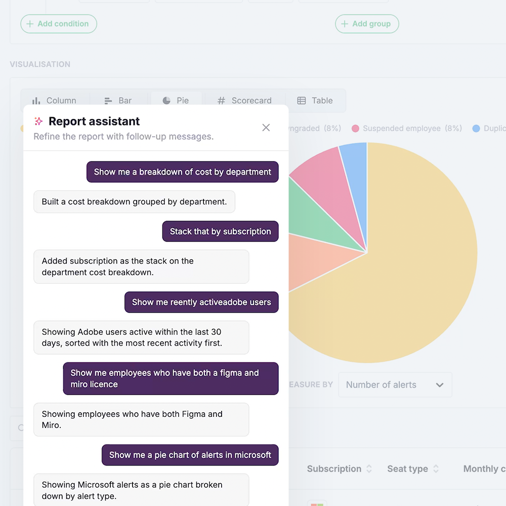 Refining a report with more questions